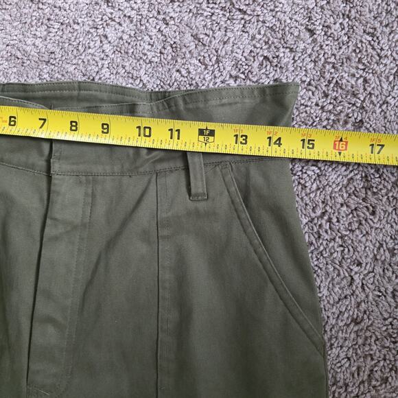 High Rise Tapered Pants Womens M/28 Waist Olive Green Boho Retro Army Y2K - Picture 6 of 9